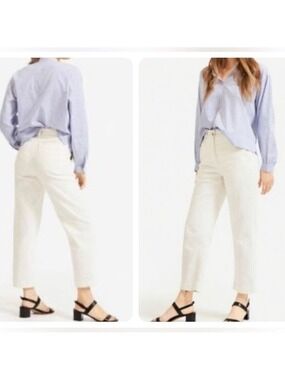 EVERLANE The Corduroy Straight-Leg Crop Pants Jeans in Bone White Size 4